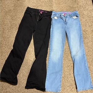 Pair of Girls' Jeans - Black & Light Blue